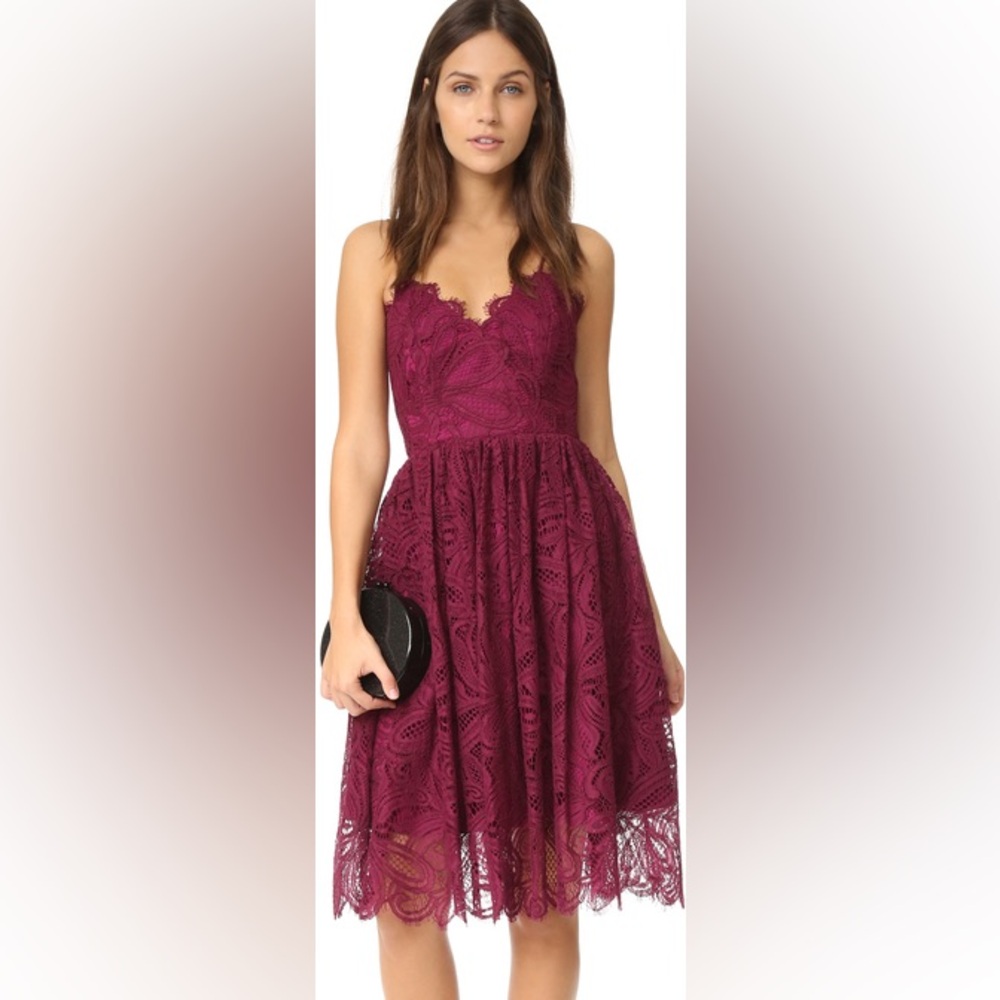 ZAC Zac Posen Burgundy Lace Dress
